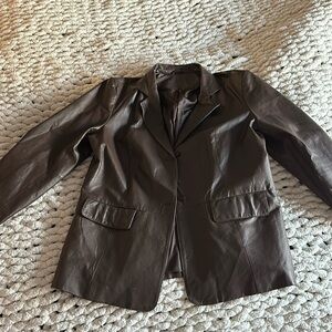 Brown leather jacket